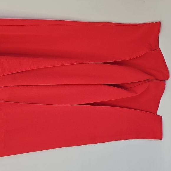 London Style Collection Vibrant Red Sleeveless Vneck Jumpsuit w Wrap Waistline - Picture 7 of 15